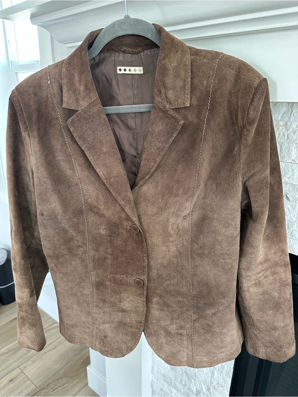 Women's Brown Suede Blazer Jacket size xl( fitted)